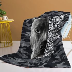 1pc Cute Black Dog Flannel Blanket - Soft Warm Lightweight Throw for Couch, Bed, Office, Camping & Travel - All-Season Multi-Purpose Gift