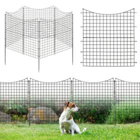Decorative Garden Fence with 5 Panels and 5 Stakes