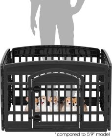 Dog Playpen 24" 4-Panel Dog Playpen with Door, 35 x 35 x 24, Puppy Playpen, Dog Play Pen Indoors, Pet Fence, Puppies/Small Dogs, Black