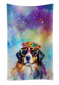 Bernese Mountain Dog Hippie Dawg Kitchen Towel Dish Cloths Guest Hand Towel Decorative Bathroom Towel for Face,Tea, Dishcloth, Kitchen and Bath